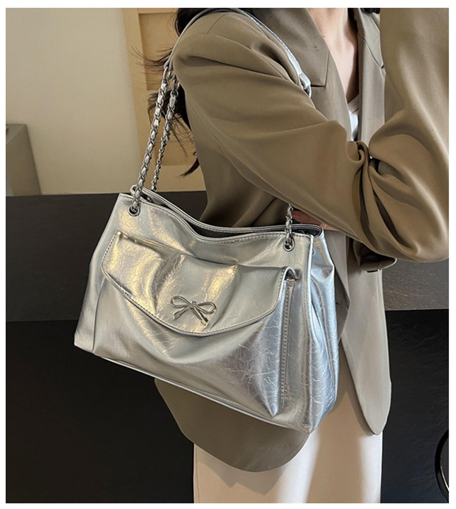 BUKESIYI Bolsos Mujer Bolso Bandolera Grandes PU Cuero Piel Fiesta Casual Bolsos ES77530