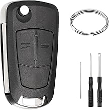 2 Buttons Car Key Shell Compatible with O-pel Corsa D Astra H Zafira Tigra Vectra Meriva Vauxhall Insignia Signum Remote Control Replacement Key Cover with Keyring