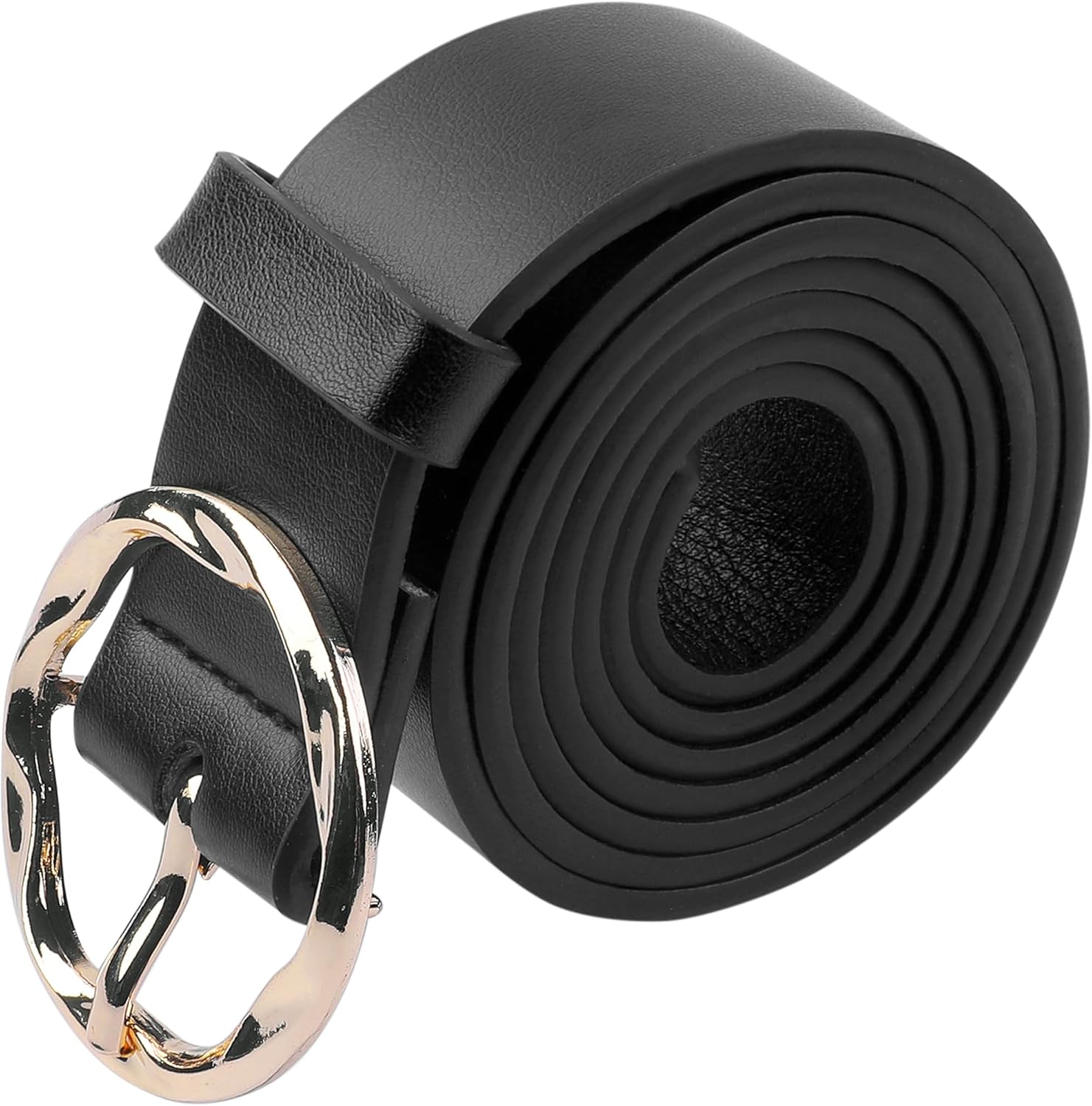 Women's Animals Waist Belts, Leopard Zebra Cow Snake Faux Leather Round Gold Buckle for Jeans Pants Dresses