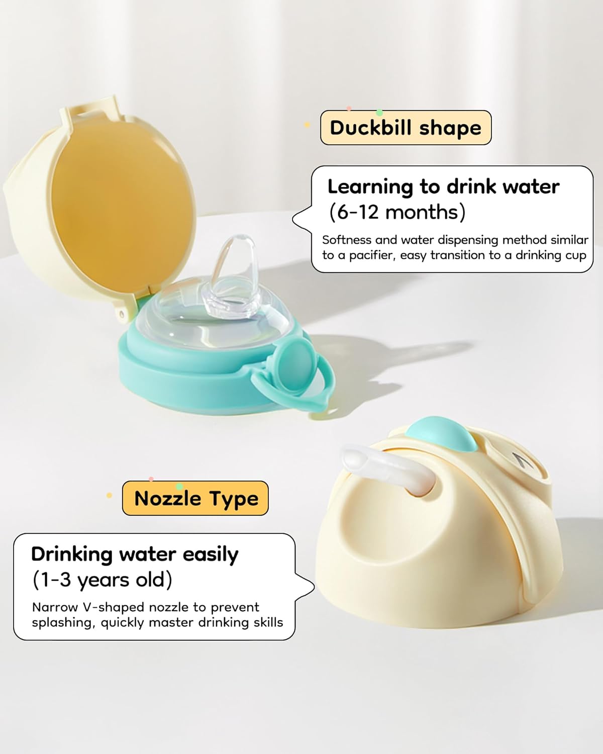 Dr.isla PPSU Weighted Straw Training Cup for 6+ Month Old- 2 in 1 Spout & Sippy Cups Toddlers 1-3, Spill Proof Transition Bottle Weaning, Dual Lids 8oz,Yellow