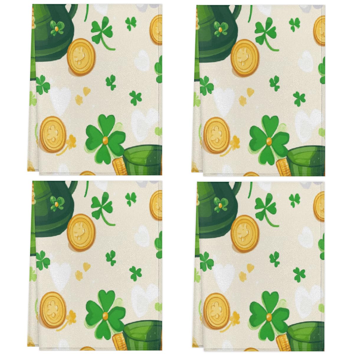 Torchons cuisine microfibre absorbants séchage rapide essuie-mains fleurs 4 pièces