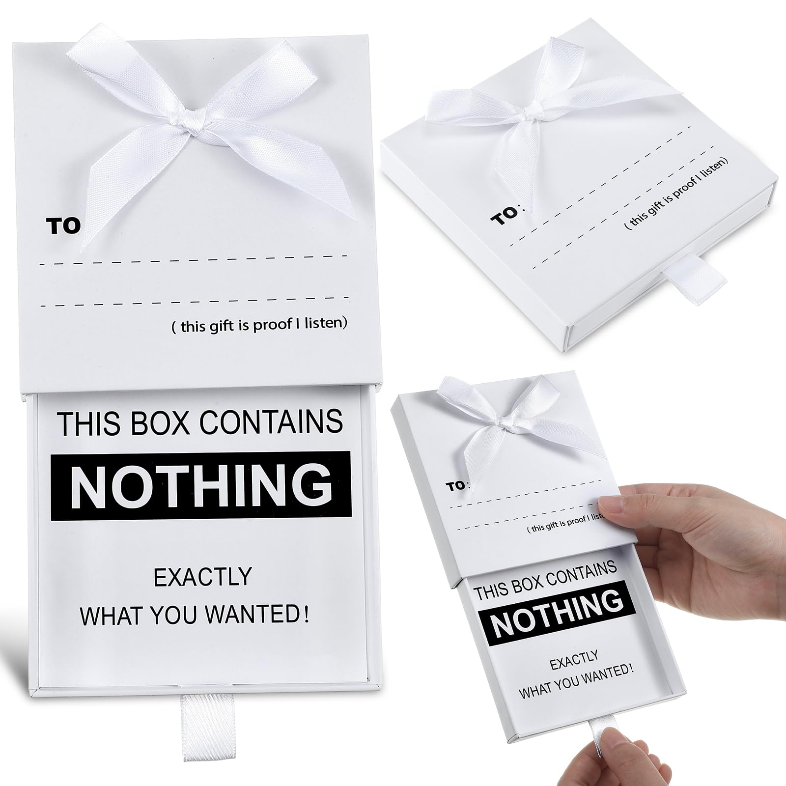 Prank Gift Useless Box Nothing Gag White Elephant Funny Novelty Party Gift Popular Hilarious Practical Joke for Friends Women Men Family Humorous Christmas Stocking Stuffer