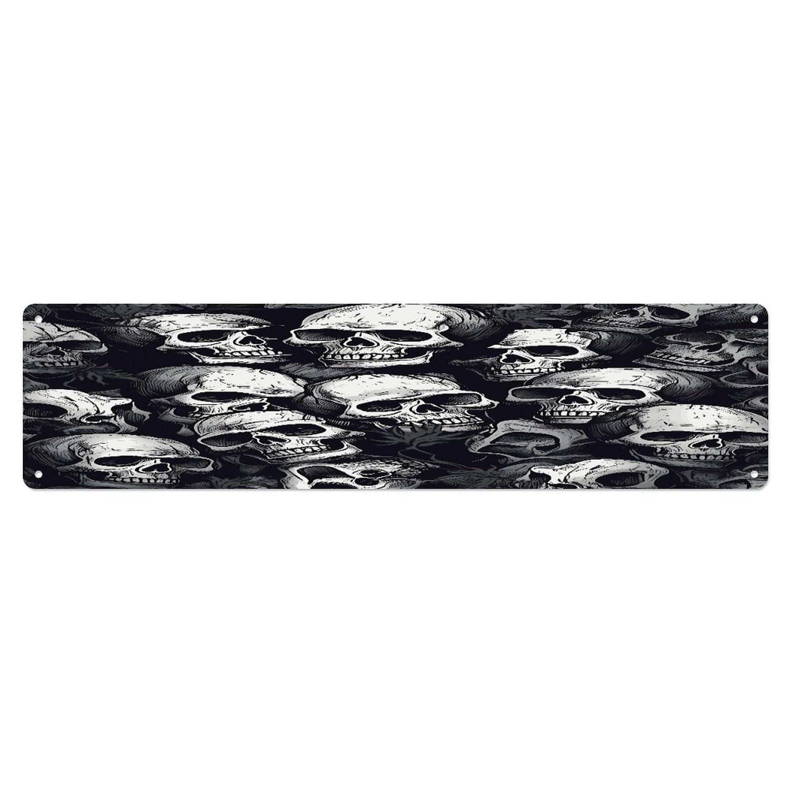 Adfgyerh Style Skulls Pattern1 Wall Decor Aluminum Waterproof. Plaque, Practical Gift,Sign 15.7X3.9 Inch Poster,For Home, Office, Business, Garage– Indoor/Outdoor