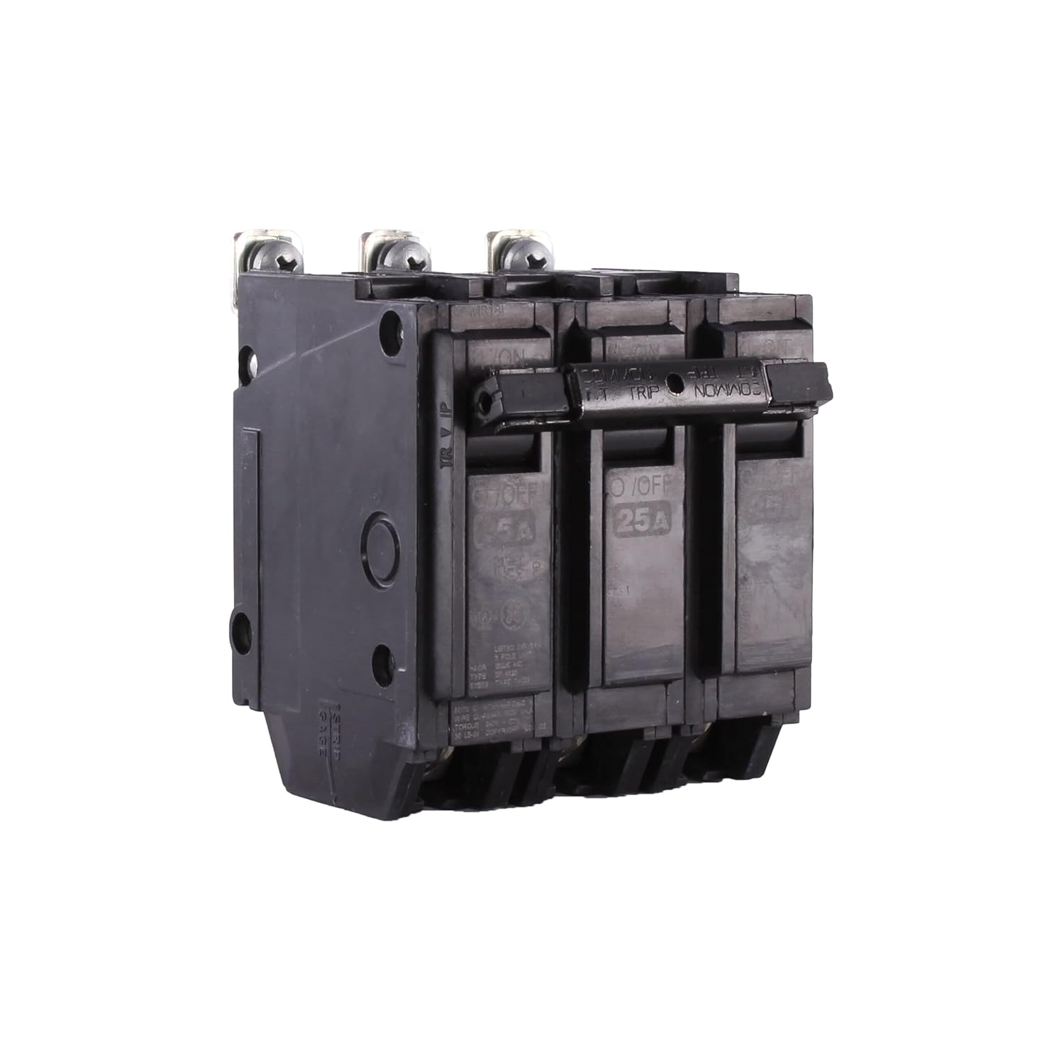 ABB TEY/Q-Line® THQB32025 3-Pole Miniature Circuit Breaker • 25A Triple Pole Breaker • 120/240 VAC, 10 kA Interrupt Thermal Magnetic Trip • Bolt-On Installation • Residential & Commercial Use
