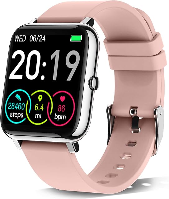 Rinsmola Smart Watch for Women Men, Fitness Watch 1.4" Full Touch Screen, Fitness Tracker with Heart Rate Sleep Monitor Step Calorie Counter, IP67 Waterproof Smartwatch for iPhone Android Phone