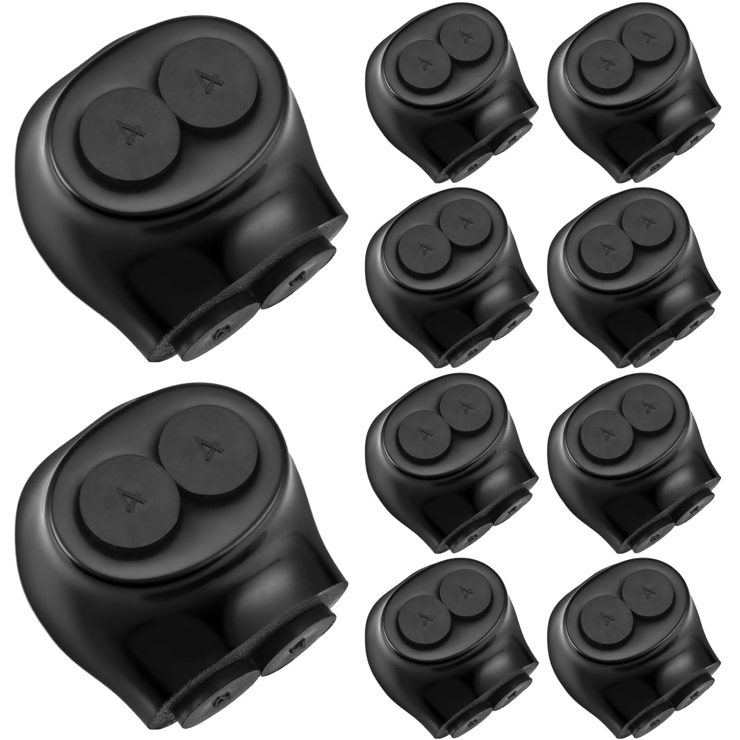 10 Pcs Insulated Multi Cable Connectors 2 Port Single Entry Splice Electrical Power Connector Black Interconnect Terminals Pre Filled (4-14 AWG Wire Range)