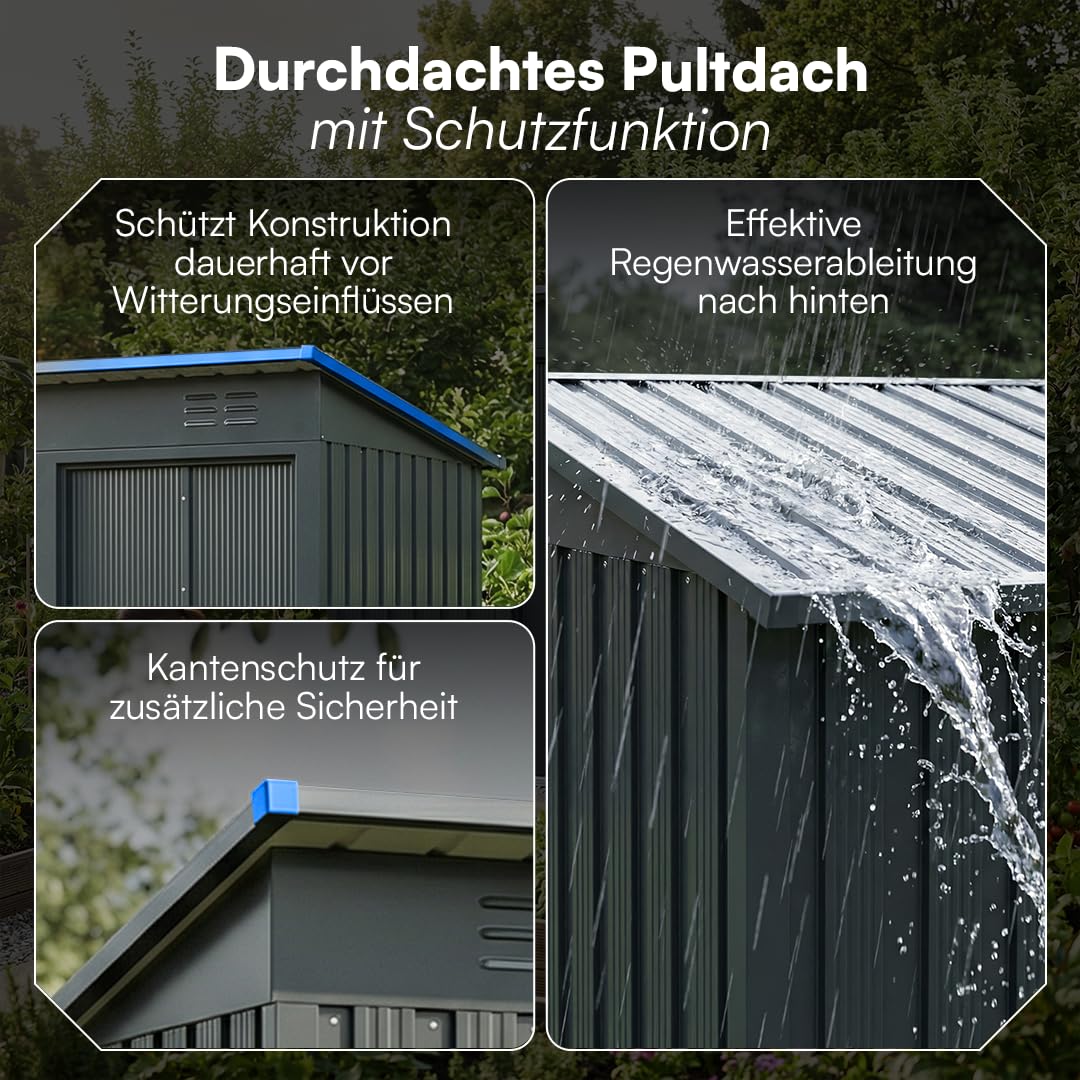 STEELSØN Talonix Gerätehaus Metall 184x75x164cm Anthrazit Zinkstahlrahmen