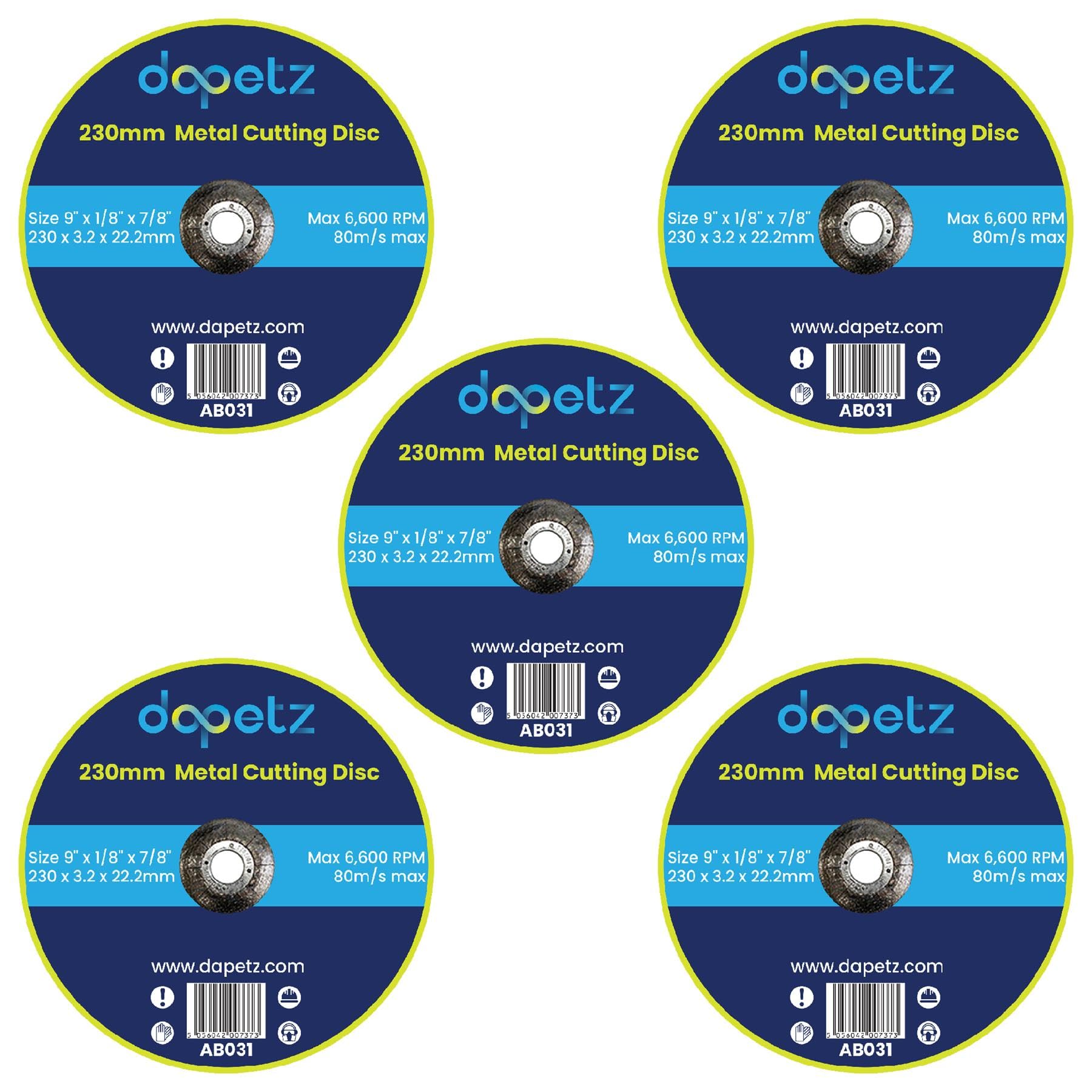 Dapetz Dischi da taglio durevoli in metallo per smerigliatrice angolare, 230 x 3,2 x 22,2 mm, in acciaio inox, ad alte prestazioni, con foro da 22,2 mm per taglio preciso e rettifica liscia, 50 pezzi