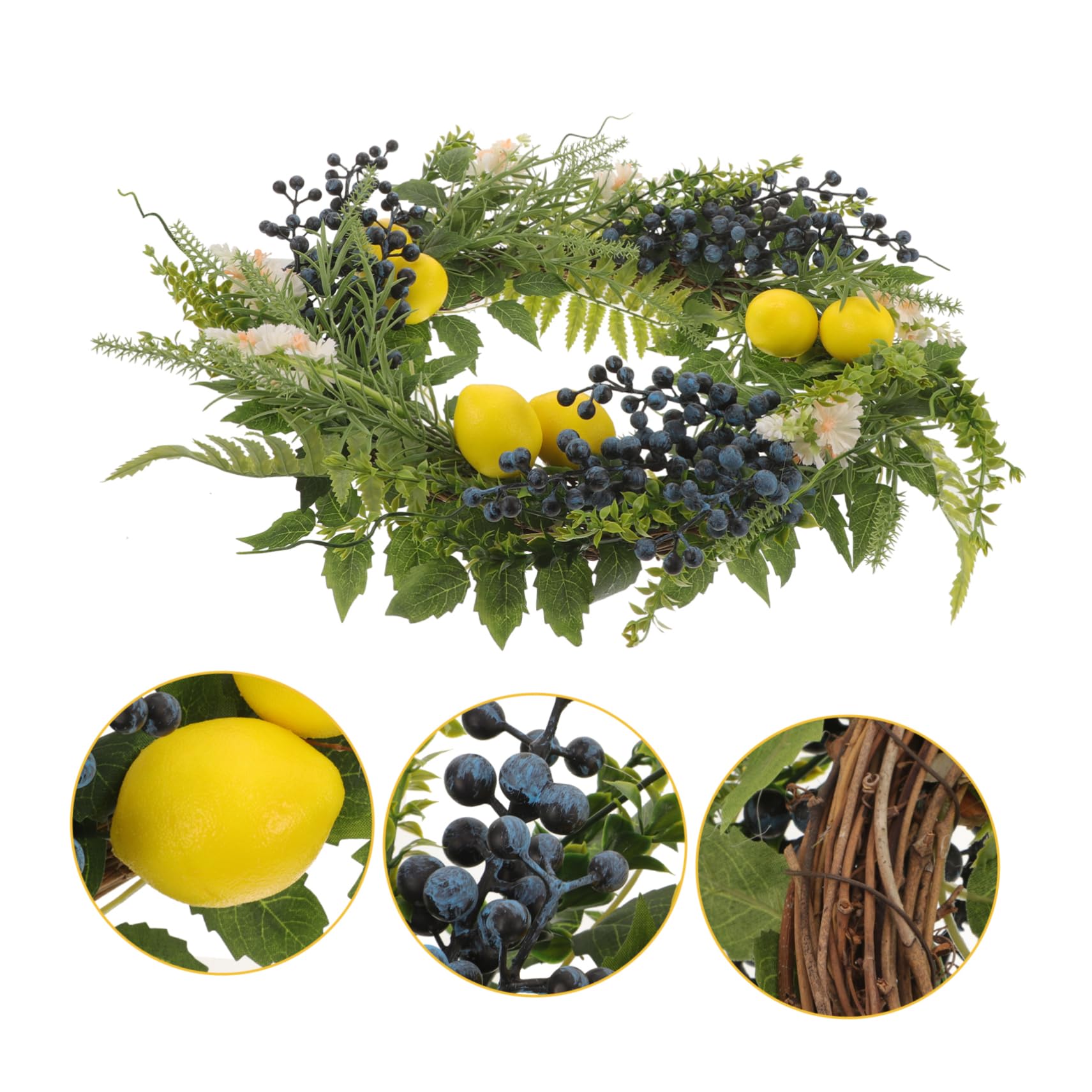Ghirlanda Artificiale di Fiori e Frutti per Porta d Ingresso Decorazione Primaverile Estiva Finta Ghirlanda Rustica per Interni