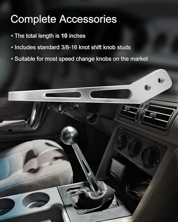 10 Inch Bent Shifter Handle Lever Fits for Tremec T56 T5 T45 Hurst Mustang | Sturdy Aluminum