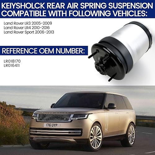 Miniatura 7 de LR018170 LR016411 - Bolsas de resorte de suspensión de aire traseras de repuesto compatibles con Land Rover LR3 2005-2009 / LR4 2010-2016 / Sport