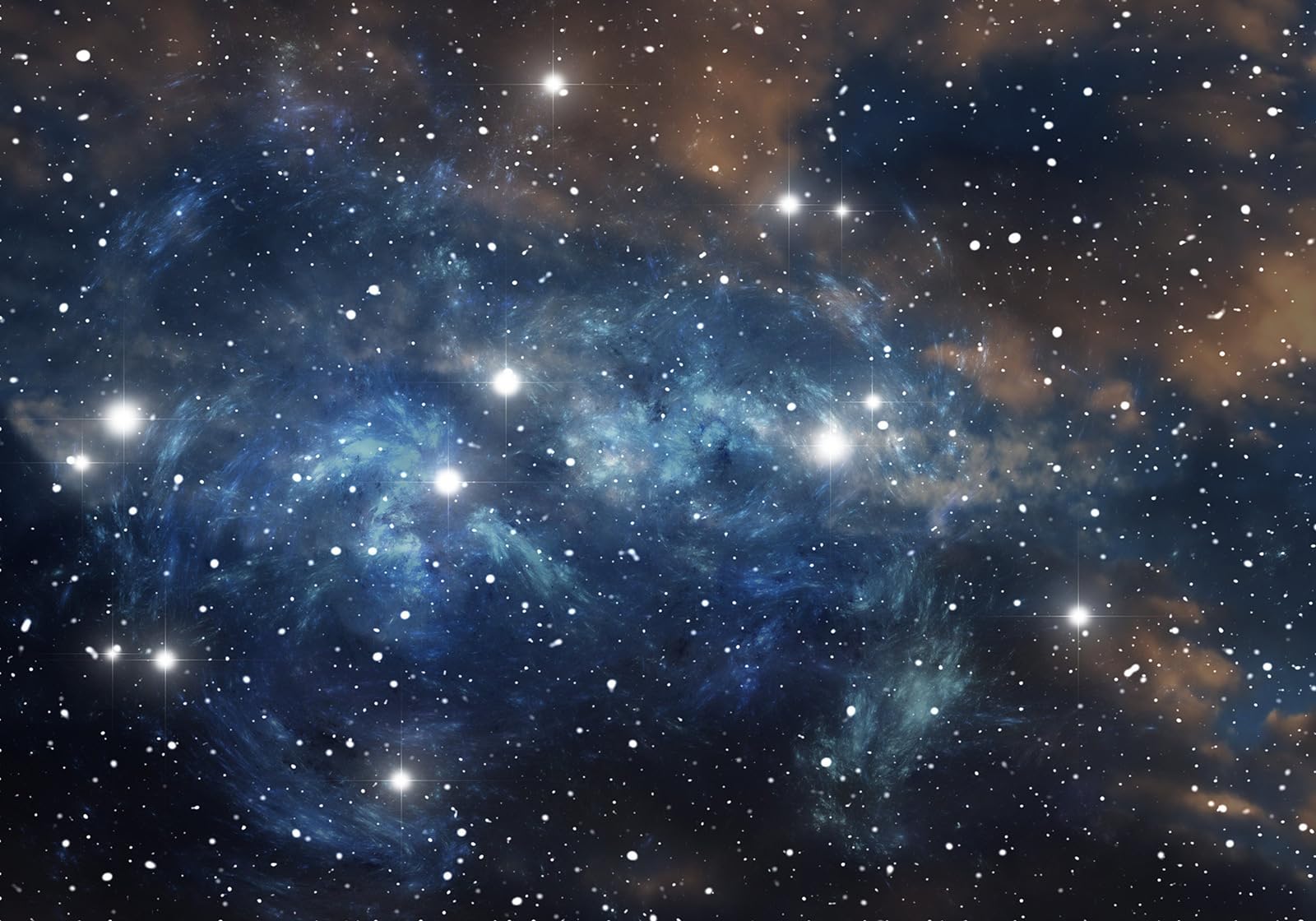 Papier Peint Panoramique Galaxie Bleue Étoilée 400X280cm