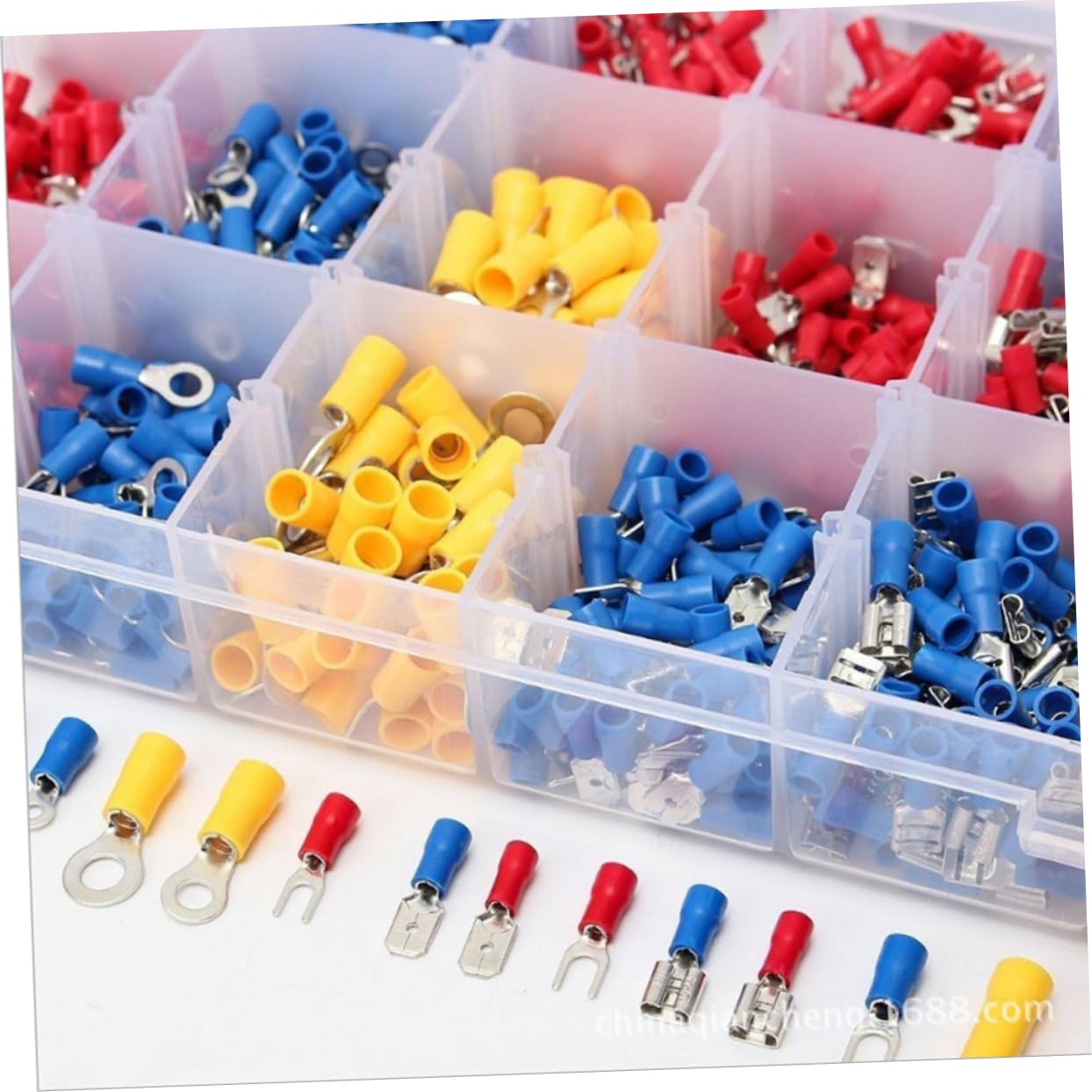 1200pcs Insulated Wire Terminal Crimp Connector Kit Splice Wire Terminals Auto Connectors Storage Box