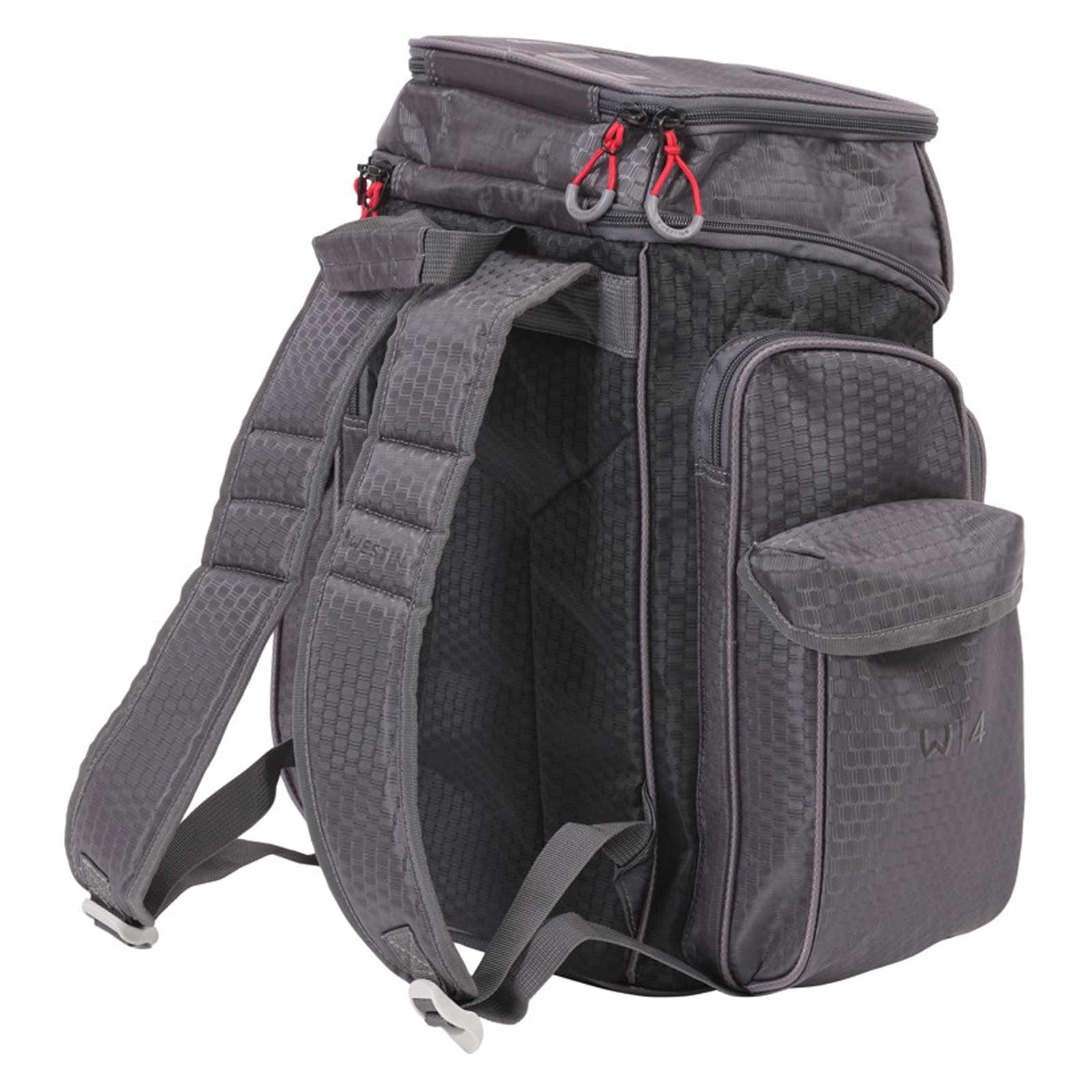 Westin W4 Backpack Plus 2 Boxes Large Titanium Black - Angeltasche, Kunstködertasche, Tasche für Kunstköder, Köderbox, Ködertasche zum Spinnfischen