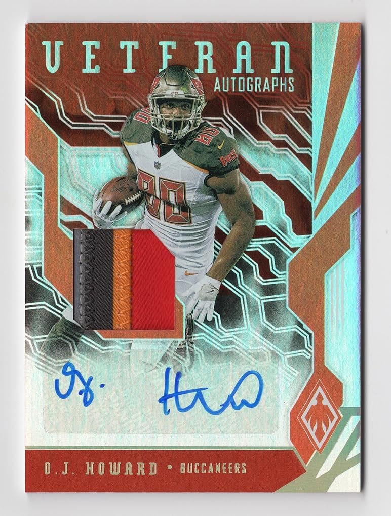 O.J. Howard 2018 Panini Phoenix Football VETERAN AUTOGRAPHS (4-Color Jersey Patch) Player-Worn Memorabilia Signed Insert Trading Card #39/50 (Only 50 Made)