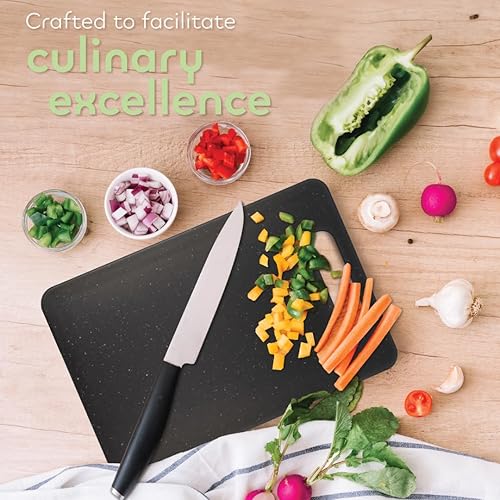 Miniatura 5 de Luciano Housewares Tabla de cortar de polipropileno de alta densidad, 11.75 x 7.87 pulgadas, gris, gris (80576)