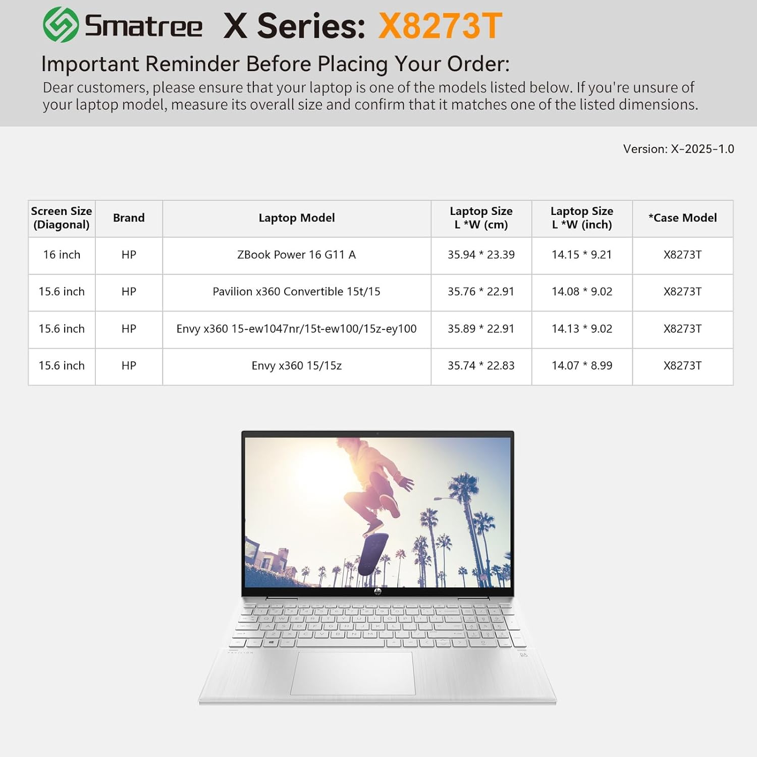 Smatree Hard EVA Protective Sleeve Case Compatible for 16 inch HP ZBook Power G11 A, for 15.6 inch HP Envy X360 15/15z/15t, for 15.6inch Pavilion x360 Convertible-15t/15 Laptop (X8273T)