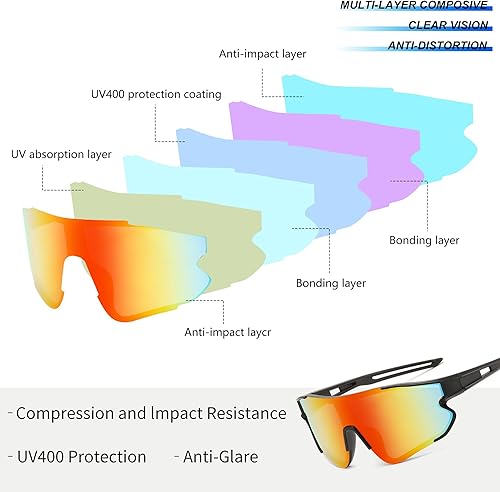 Miniatura 4 de FEISEDY Gafas de sol deportivas para hombres y mujeres, gafas de sol para correr, pesca, ciclismo, béisbol, protección UV400, B0270