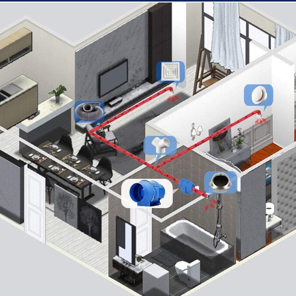 Ventilation Exhaust Fan, Strong Exhaust Extractor Fan Wall Mount Ceiling Exhaust Fan Built-in Household Ventilation Fans Without Plug