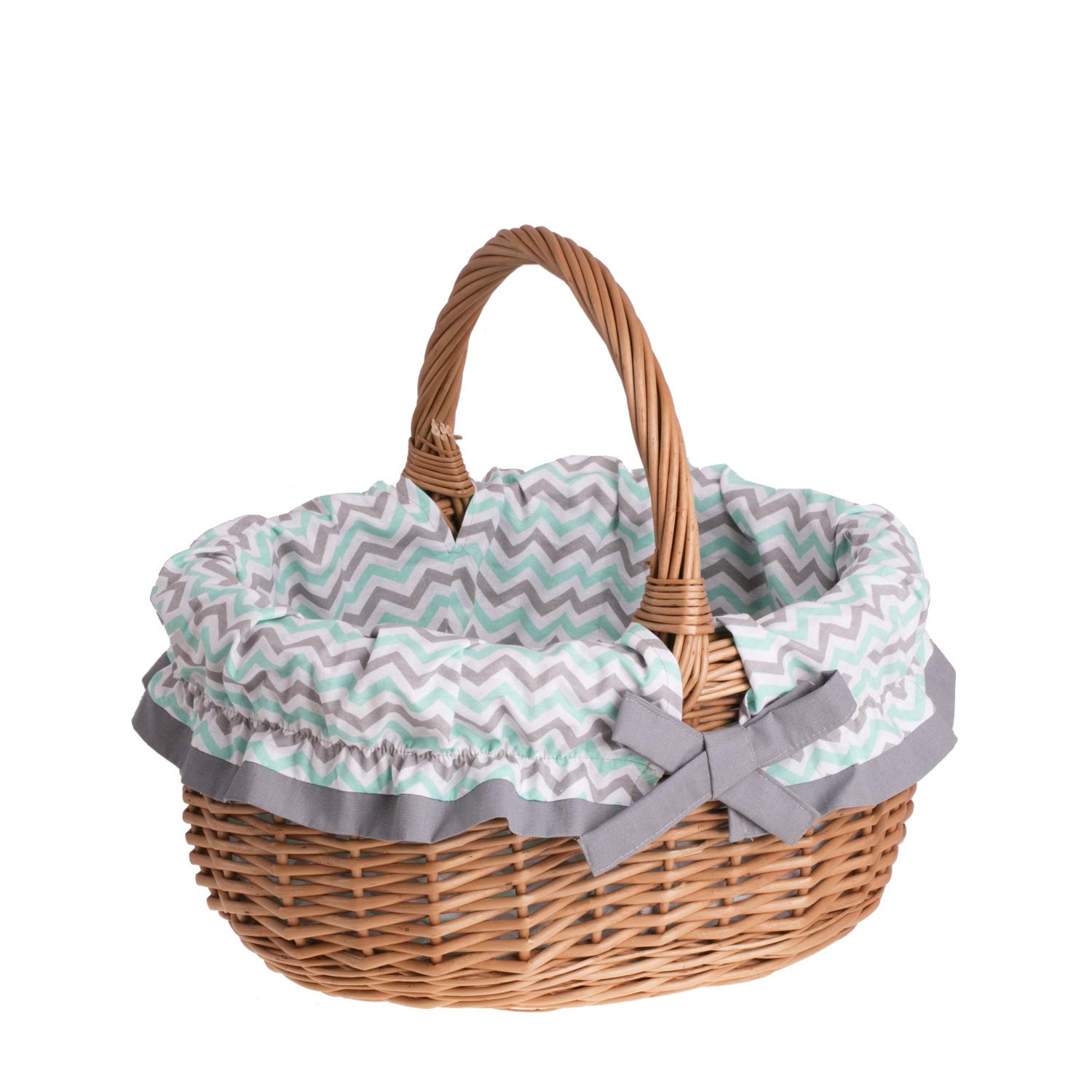 Cestos de Mimbre, Cesta de la Compra Ovalada, Decoración Diseño Retro