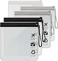 Bolsa de Higiene Pessoal Aprovada pela TSA - Bolsa de Viagem Tamanho Quart para a UE Reino Unido e EUA Regulamentos de Segurança, Produtos de Higiene Pessoal Transparentes, Cosméticos e 3-1-1 Líquidos