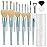 Makeup Brushes 20PCs Makeup Brush Set with Foundation Eyebrow Blending Concealer Blush Eyeshadow Contour Lash Powder Brush, Travel Make Up Brush Kit with Case & 2 Powder Puff - Baby Blue