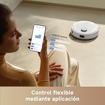 Mova E20 Robot Aspirador y Fregasuelos, Navegación LDS, Potencia de Succión de 5,000 Pa, Aspiradora y Mopa 2 en 1, Cuerpo Compacto6