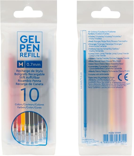 IQ - Gel Pen Refills - 10 Pack, Compatible with LEGO Gel Pens