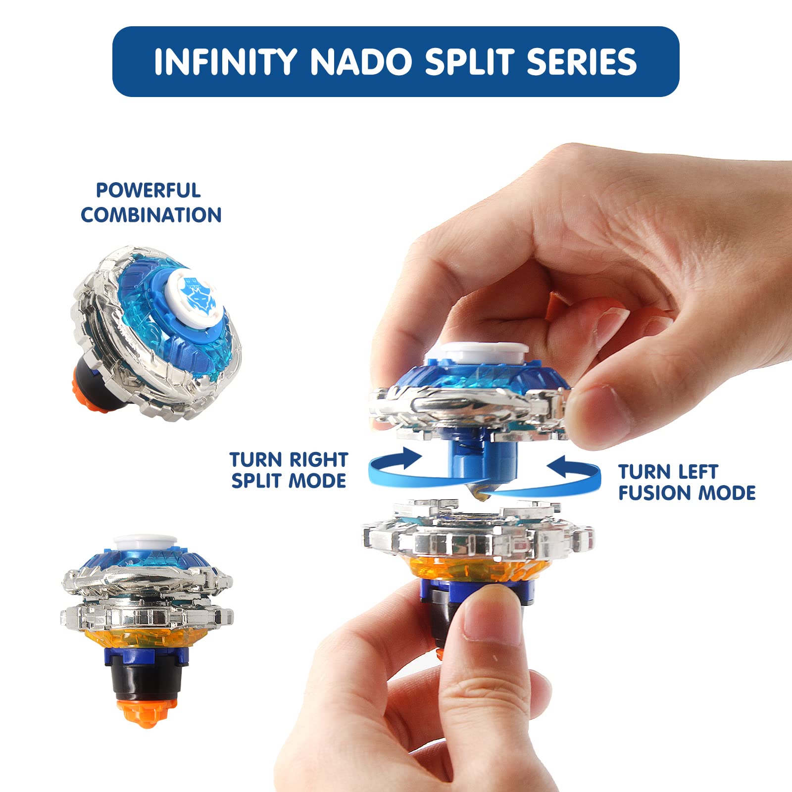 INFINITY NADO Spinning Tops para Niños de Juguete de Metal, Battle Tops Spinning Top Launcher Toy Boys, Infinity Nado Spinning Tops Boys 5+ Years, YW624602 Shadow Shark Delver Mecha Game