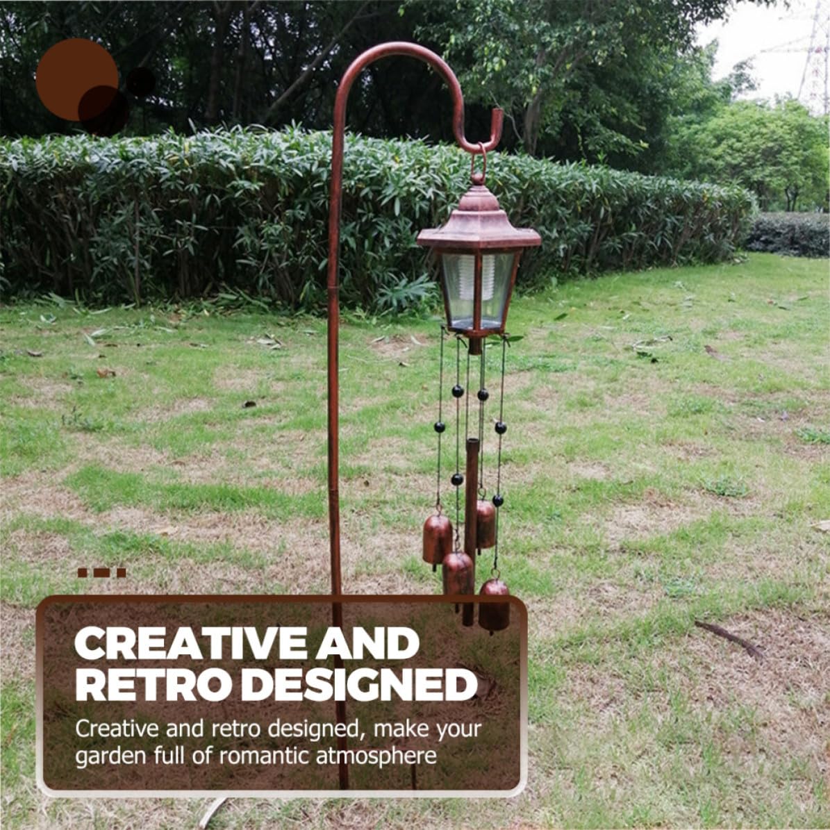 Toddmomy Campanelli a Vento Solari da Giardino Funzione di Illuminazione Notturna e Struttura in Ferro, Decorazione Originale e Retrò per Patio e Cortile