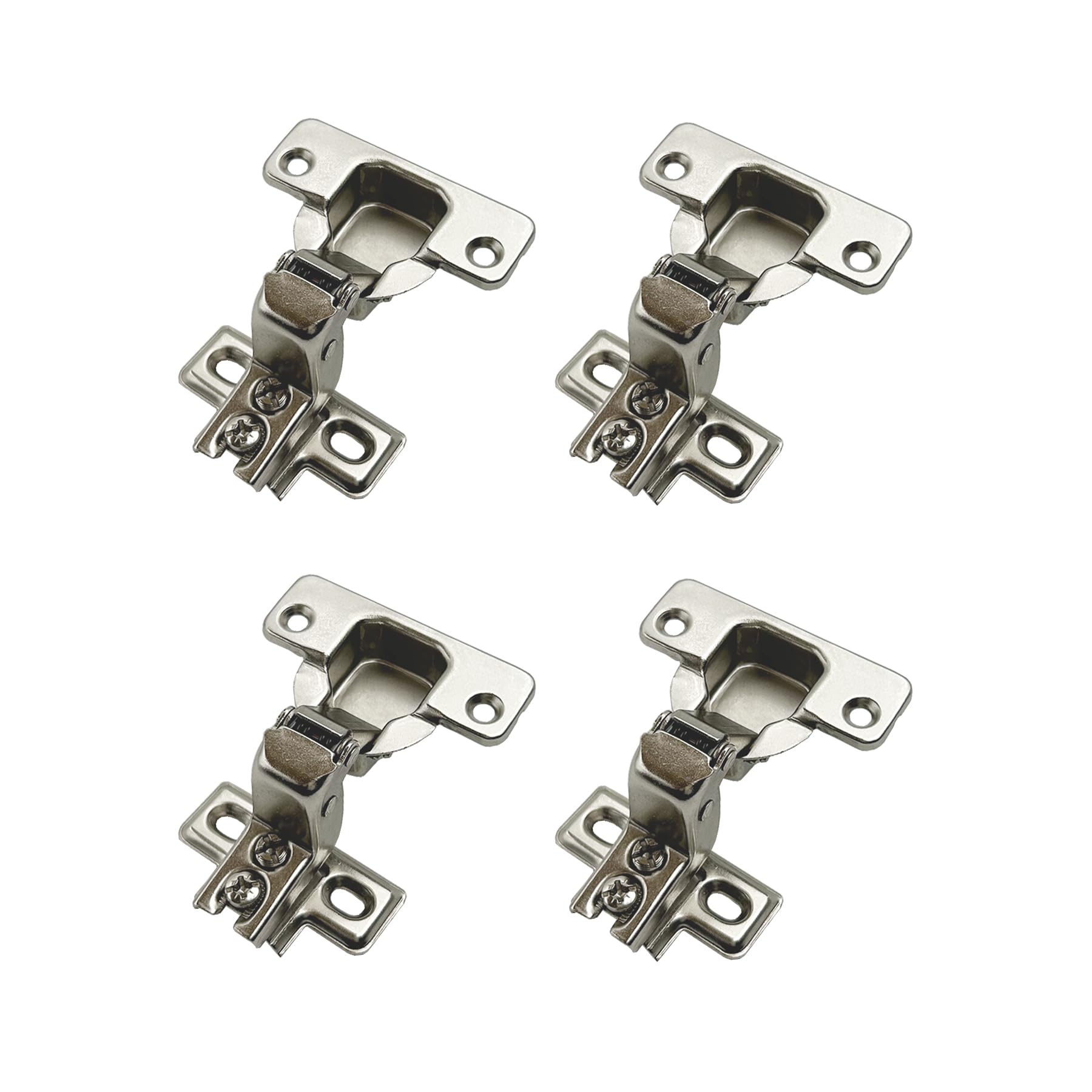 Likerainy Copper Plated And Nickel Plated 95 Degree Inset Face Frame Hinge 35Mm For Cabinet Door Compact Short Mini Hinges For Cabinet Cupboard Wardrobe Pack Of 4