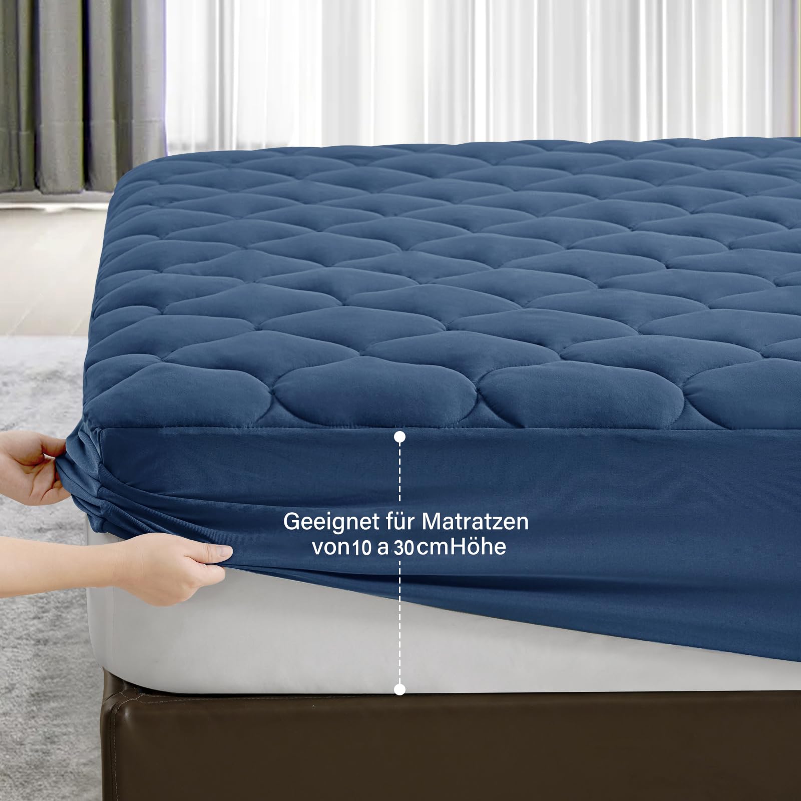 Matrastopper dons, alternatieve pluche, 2 inch dikke gewatteerde matrasbeschermer, pluizig en stevig, met 4 riemen, hotelkwaliteit (Twin XL
