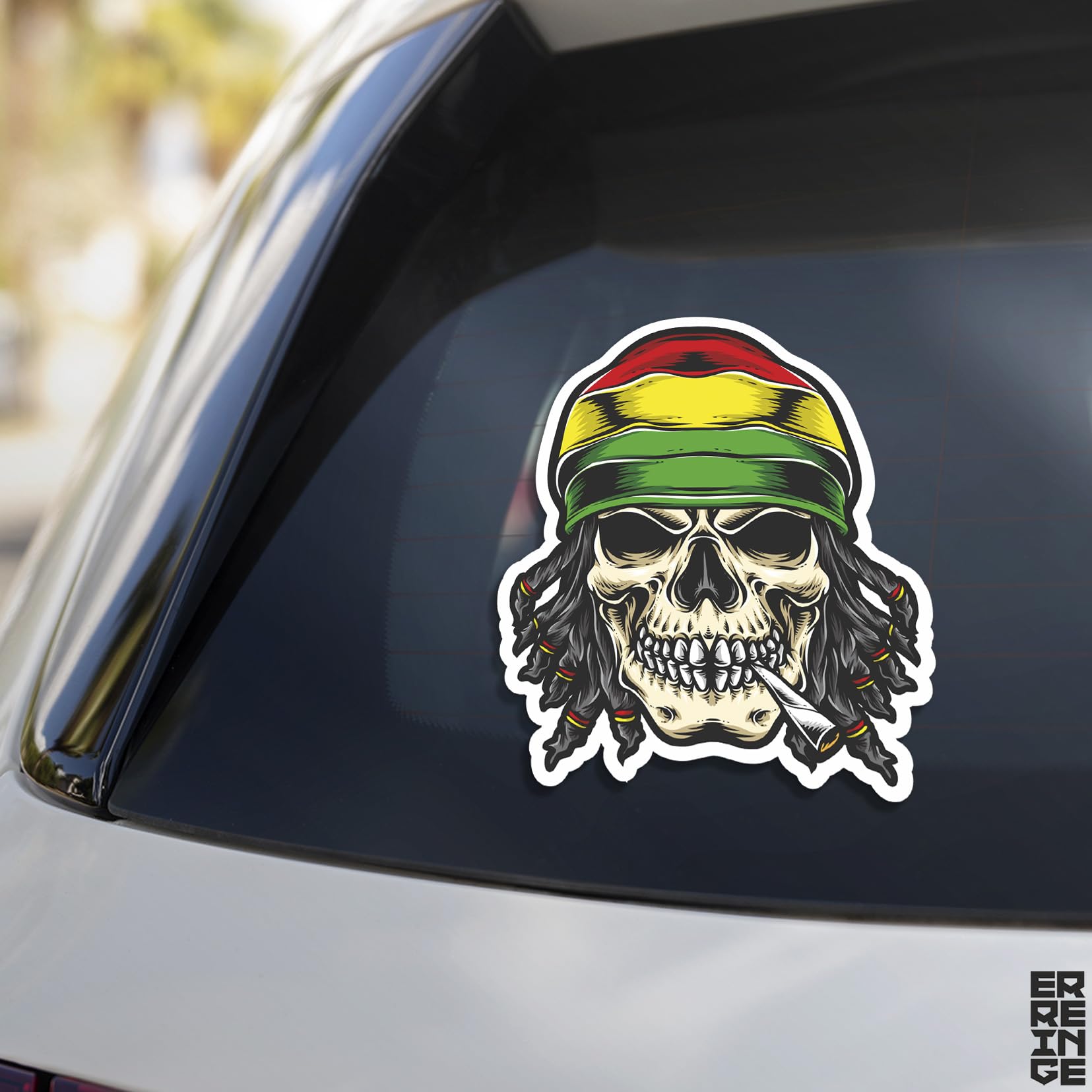 erreinge Sticker Teschio Adesivo Sagomato in PVC per Decalcomania Parete Murale Auto Moto Casco Camper Laptop - cm 35