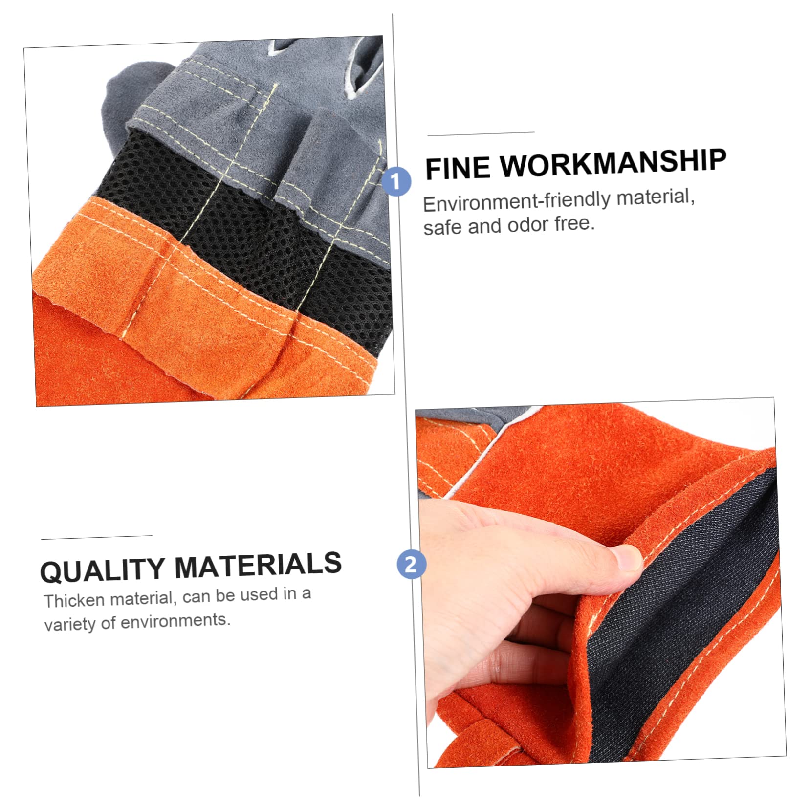 Guantes de Horno Resistentes al Calor, 1 Par, Cuero Vacuno