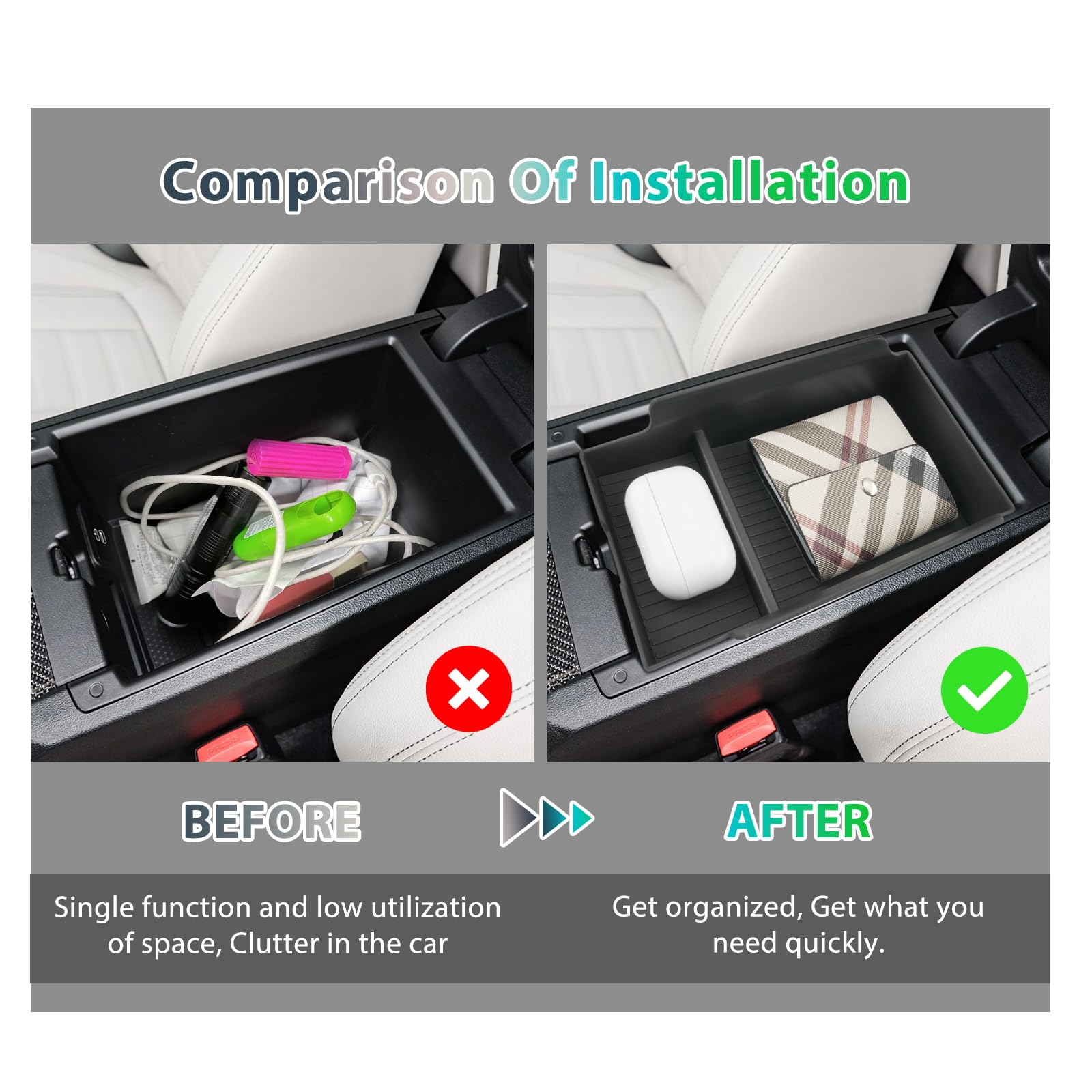 GAFAT Compatibile con BMW Serie 1 F70/ Serie 2 F74 2025 2026 Contenitore Console Centrale, Serie 1 2025 Serie 2 F74 Gran Coupe Organizer Portaoggetti per Braccioli, Accessori Serie 1 F70