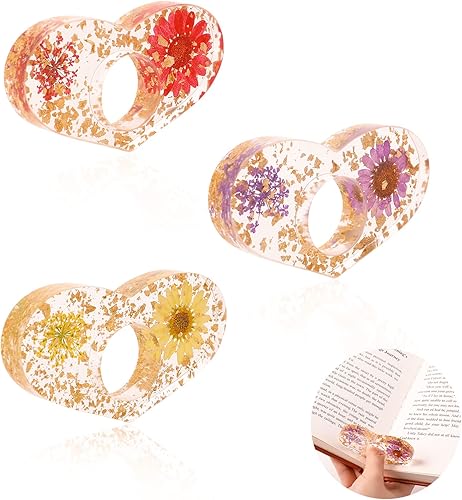 Soporte para páginas de libros 3 piezas regalos para amantes de los libros soporte para abrelibros de resina soporte para el día de San Valentín