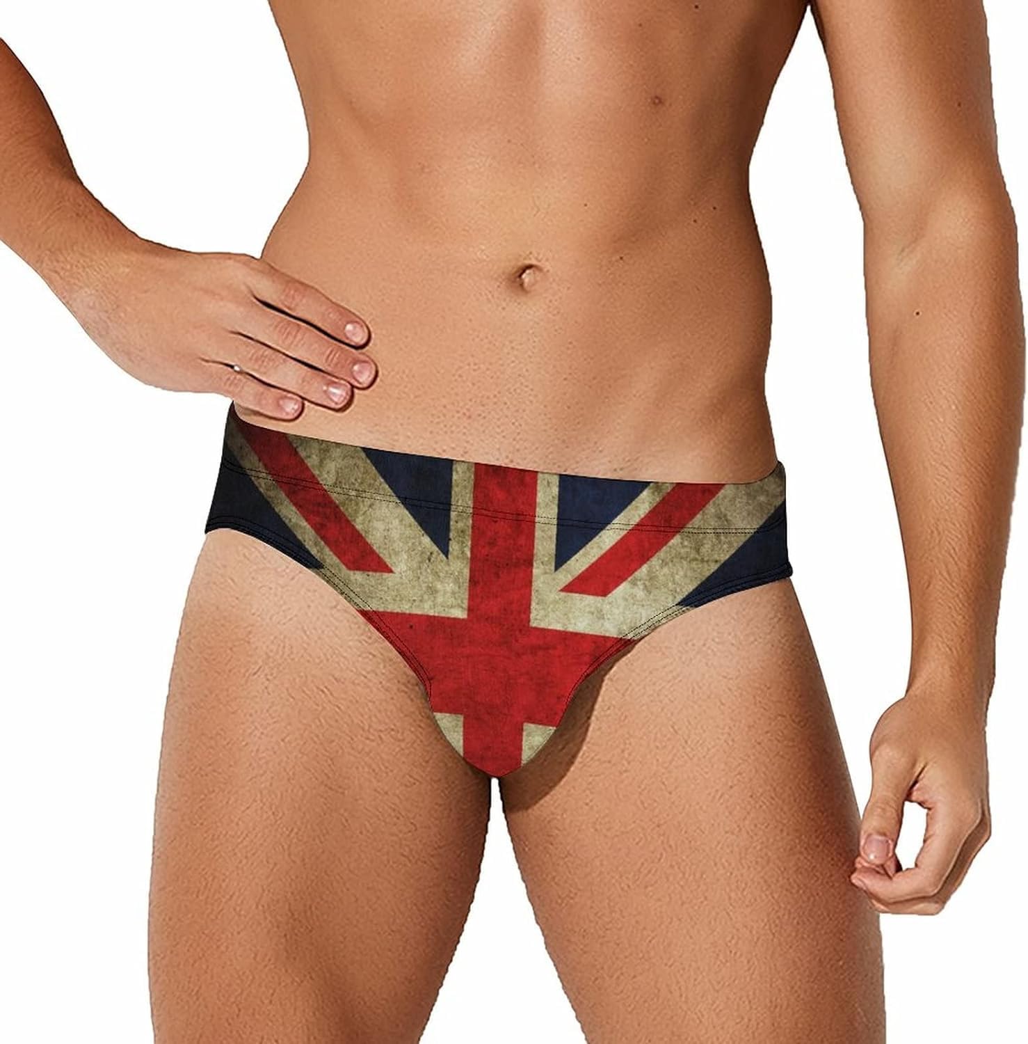 Melbrakin Men's England Flag-1 Swimwear Briefs Swim Trunk Triangle Thong Bikini Swimsuit Medium
