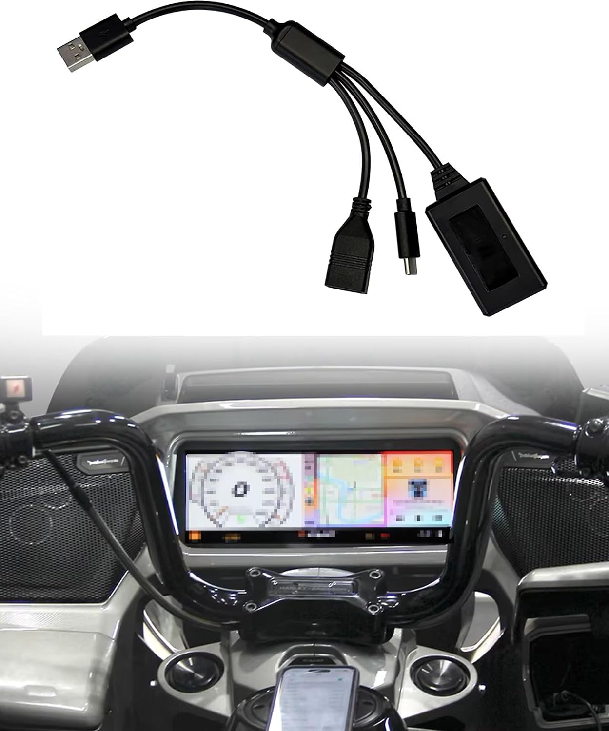 Motorcycle Carplay Adapter, Bluetooth Headset CarPlay Bypass for Harley 2019-2026 CVO Road Glide/CVO Street Glide/CVO Limited/CVO Tri Glide, 2024-2026 Street Glide/Road Glide, Plug and Play