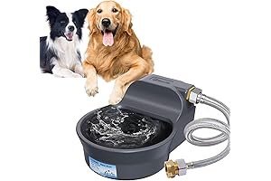 Automatic Dog Water Dispenser: 70oz Outdoor, Auto Water Fill Valve, 5ft Hose