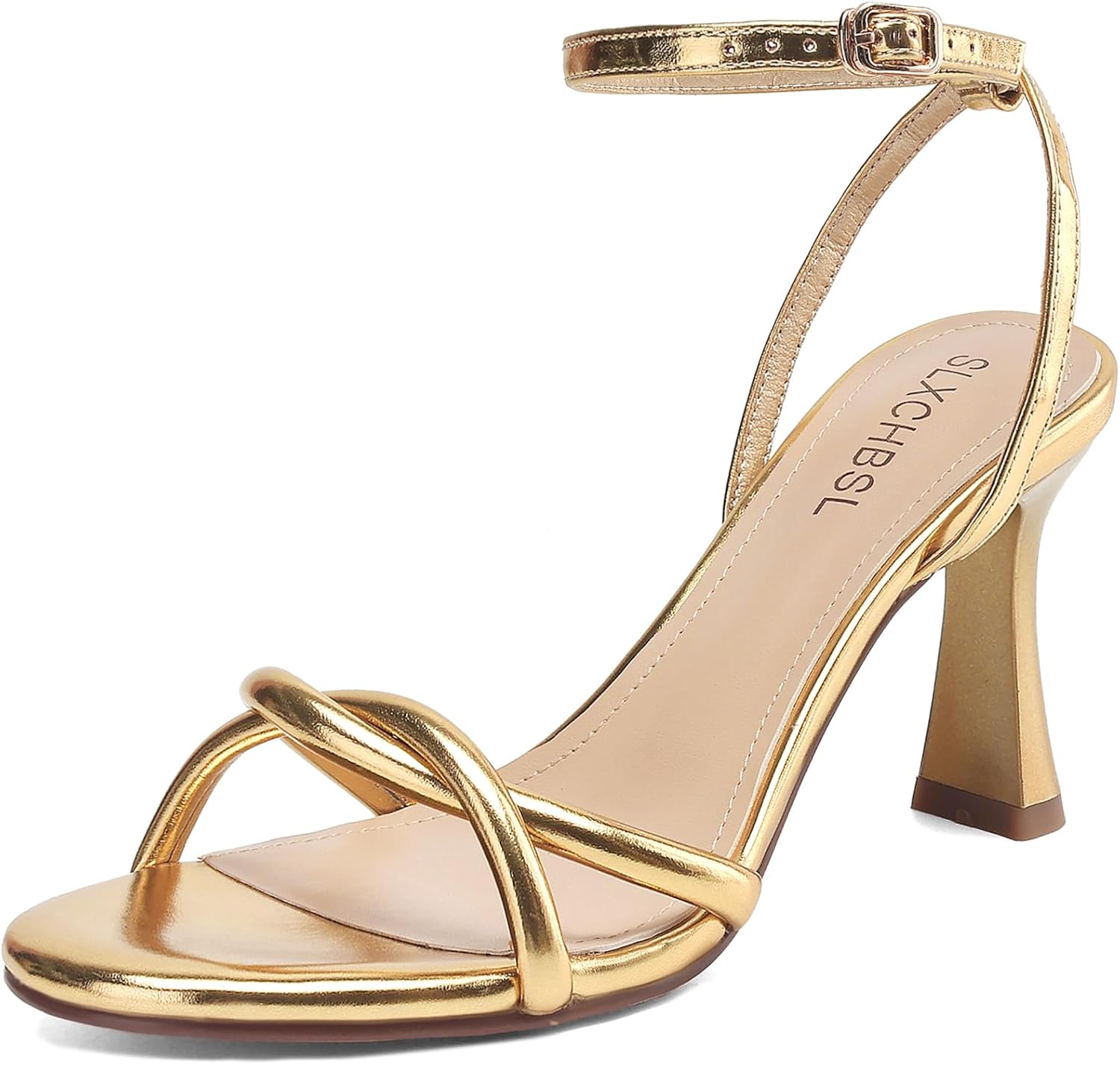 Women's Round Toe Strappy Heels with 3 Inch Chunky Block High Heels for women with Adjustable Ankle Strap Comfortable Heeled Sandals Open Toe Dress Shoes for Wedding Party or Prom
