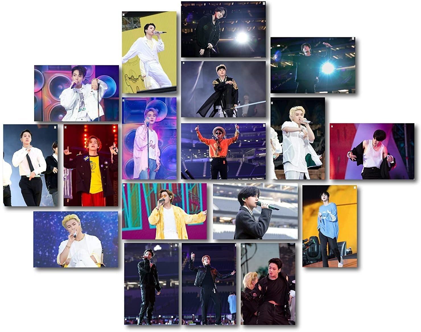 ATEVON BTS K-Pop Mini Poster Set – Pack of 18 Wall Posters (4x6