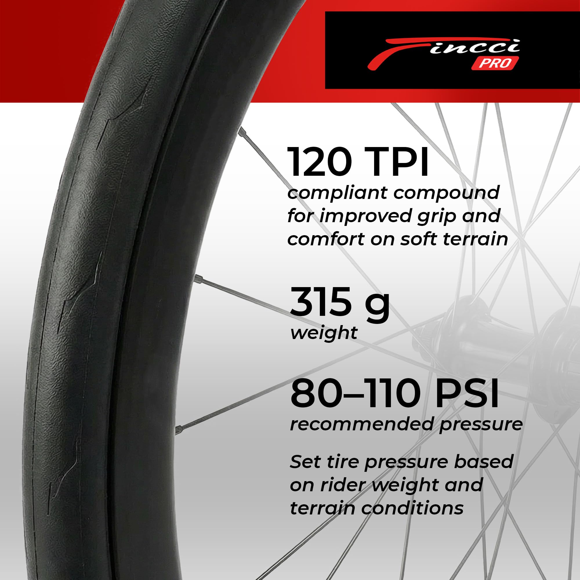 Fincci Varano Slick 28-622 Cubierta 700x28c - Cubierta 28 Carretera Tubeless Ready 1mm LVL5 Nylon 120 TPI - Cubіerta Carretera 700x28 Aramid Plegable, Bicicleta Carretera, Touring