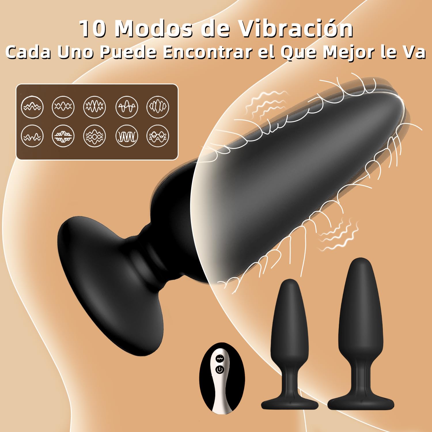 3 Piezas Plug Anal Juguetes Eróticos para Pareja Sexuales Dildo Dilatador Anal Plug Anales,con Vibración con 10 Modos Consoladores.. Para Hombre Juguetes Sexuales Vibrador Anal Mando Distancia