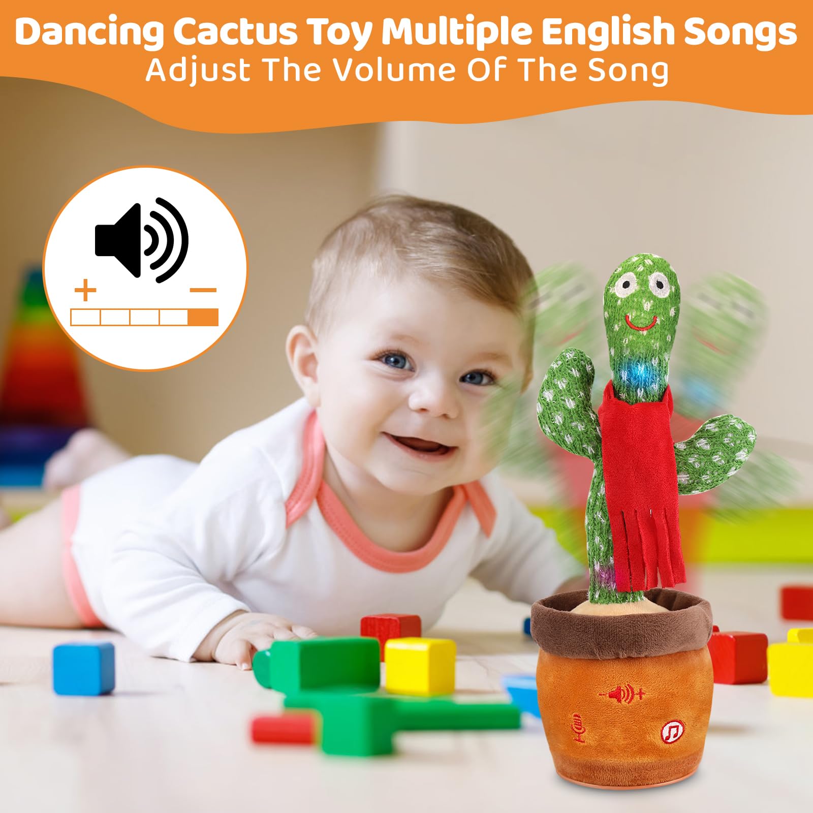 Pratende dansende cactus, zingend cactusspeelgoed, geluidsvolume  instelbaar, wiebelende cactus, interactief pluche dier voor kinderen,  cadeaus voor jongens, meisjes, volwassenen (rode sjaal) : Amazon.nl:  Speelgoed & spellen