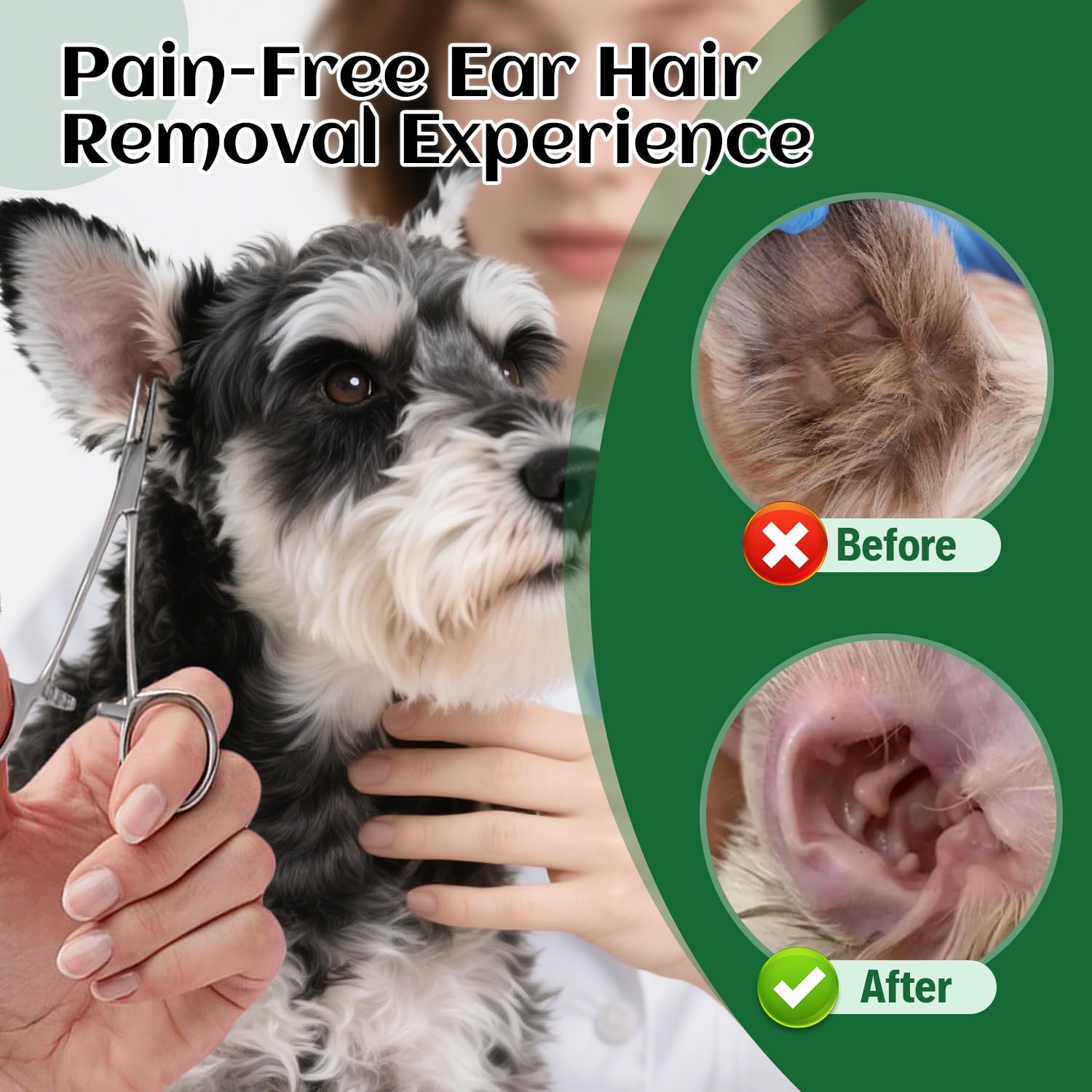 Herramienta de depilación de orejas de perro, 30 g, hemostático de 5.5 pulgadas y cortador eléctrico de orejas de perro, alivio seguro y eficaz de la picazón, cera y olor, cuidado personalizado para