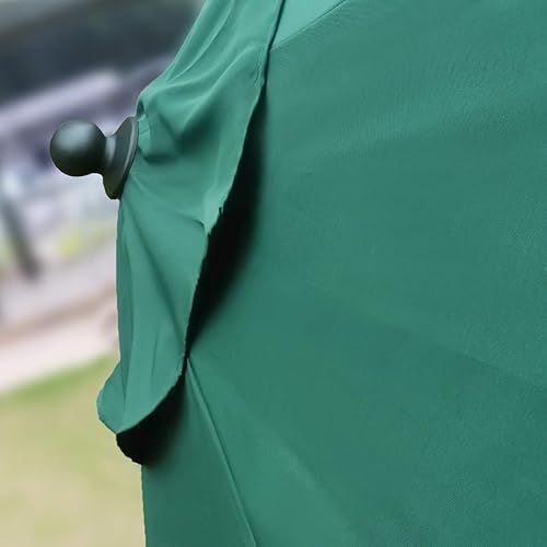 Vista 19 de Sombrilla Sunnyglade para patio, 7.5 pies, con botón de inclinación, manivela, 6 varillas, Rojo