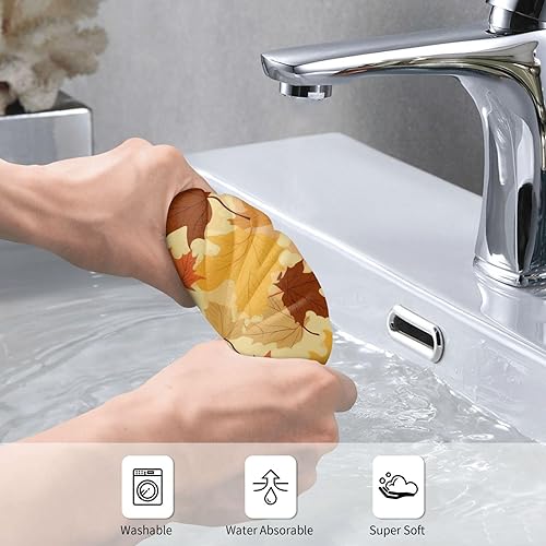 Miniatura 4 de Dewoofly Toallas absorbentes de hojas de arce, toalla de mano de temporada de otoño para picnic durante todas las estaciones, 12 x 27.5 pulgadas