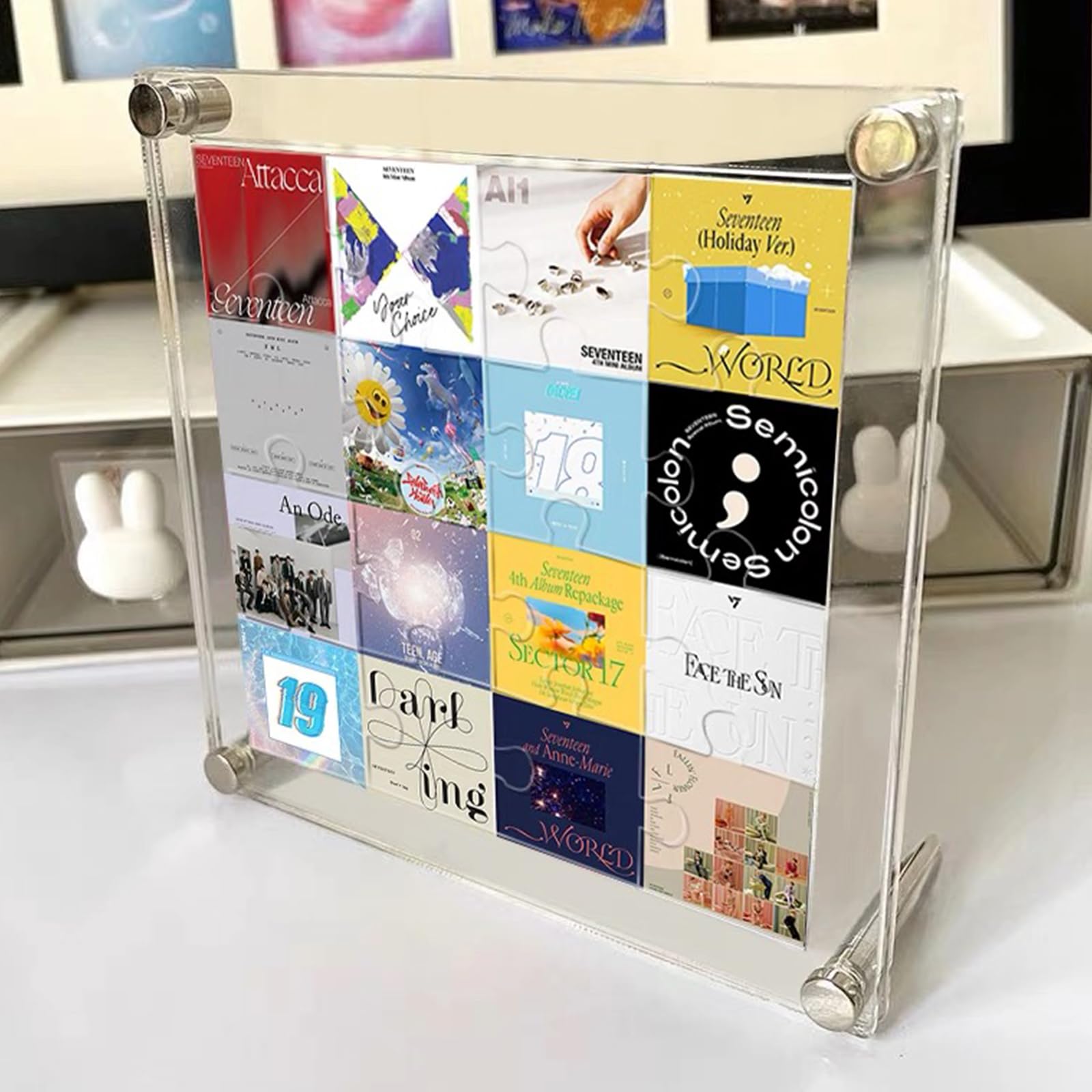SSQIAN SEVENTEEN Merch Kpop Seventeen Album Cover Acrylic Puzzle