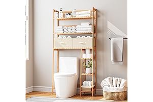 Bamboo Bathroom Organizer: Vertical Space-Saving Storage Solution
