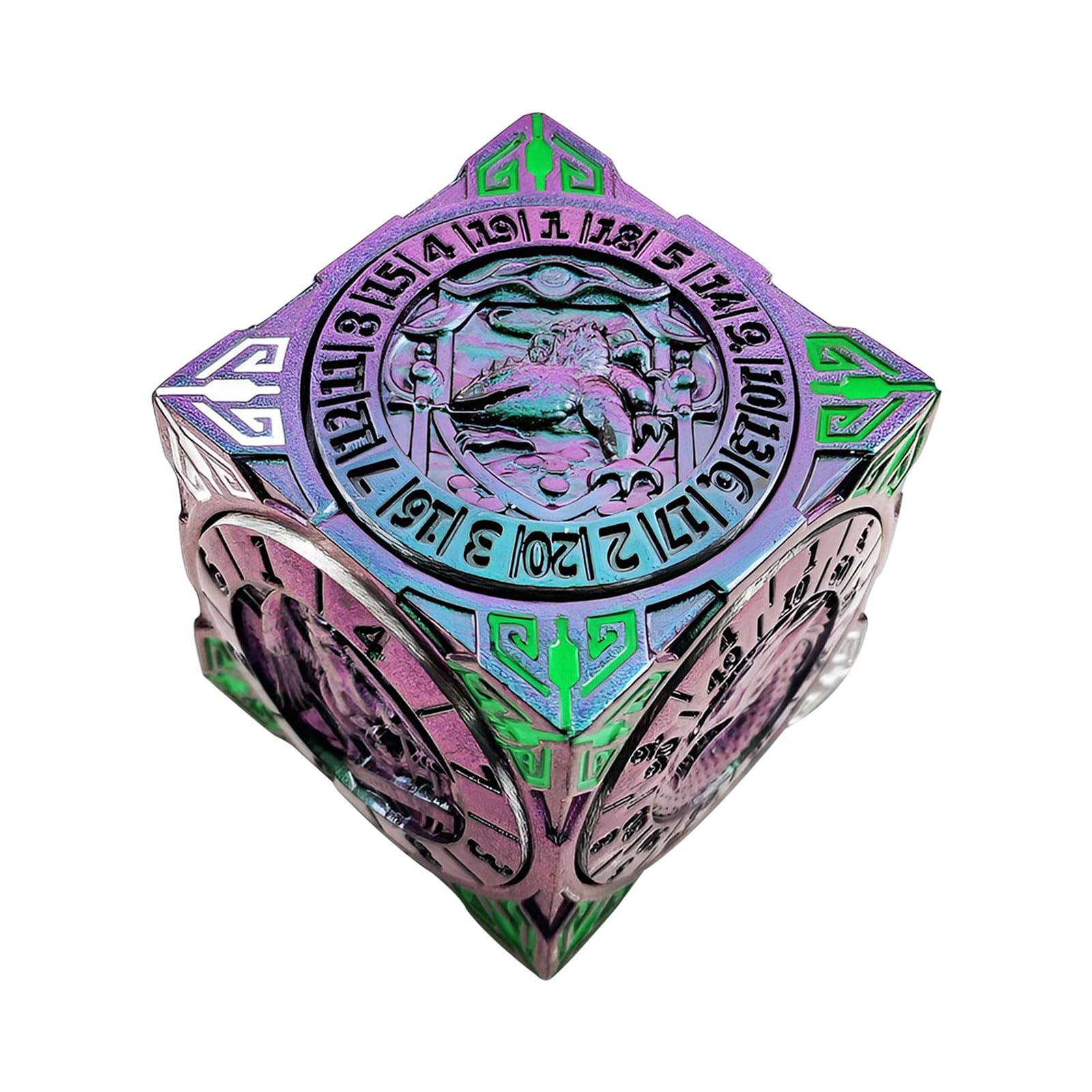 2025 New DND Spinner Dice, 7-in-1 Metal Dice Set with 3D Relief for Dungeons and Dragons Gifts, Polyhedral Roleplaying Game Dice, Fantasy D&D Tabletop RPG Accessories for DM & Player (Gradient)
